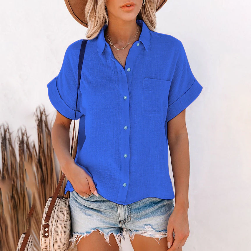 Women's Basic Solid Color Top Shirt