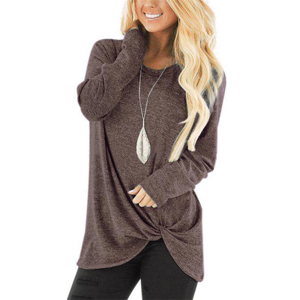 Women's Casual Long Sleeve Solid T-Shirts