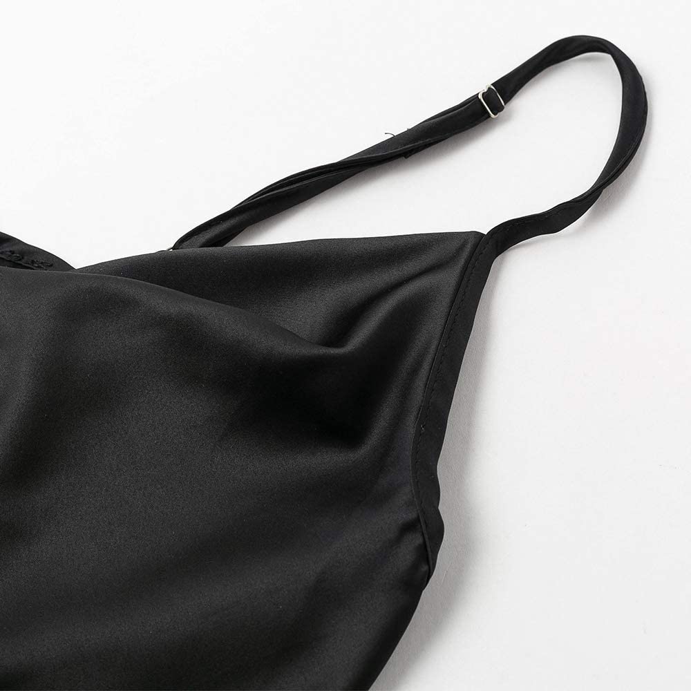 Women's Spaghetti Strap V-Neck Satin Suspender